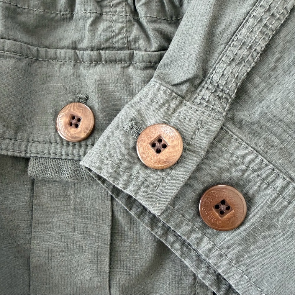 LL Bean Jacket Womens SZ L GrayGreen Utility Ripstop Field Chore FullZip Pockets - Picture 4 of 9